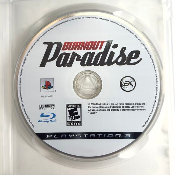 Burnout Paradise (Sony PlayStation 3, 2008) Complete CIB PS3 Racing Game - Picture 5 of 6